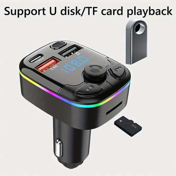 Thumbnail for   PACK 3 IN 1 ( MODULATEUR fm3 Buetooth Fast Charge+ Cable 6A Originale +Supports Smartphone