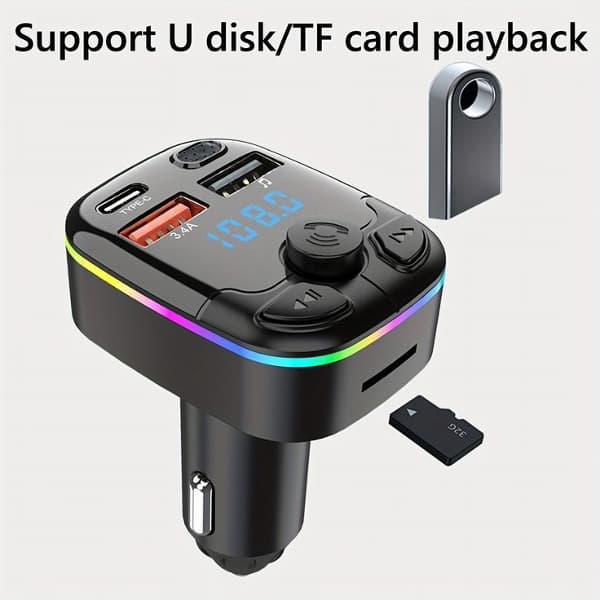 Thumbnail for   PACK 3 IN 1 ( MODULATEUR fm3 Buetooth Fast Charge+ Cable 6A Originale +Supports Smartphone
